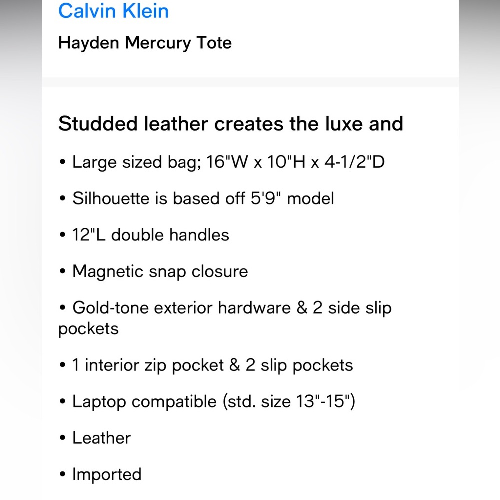 Calvin Klein leather Hayden Mercury shoulder bag - Picture 15 of 15